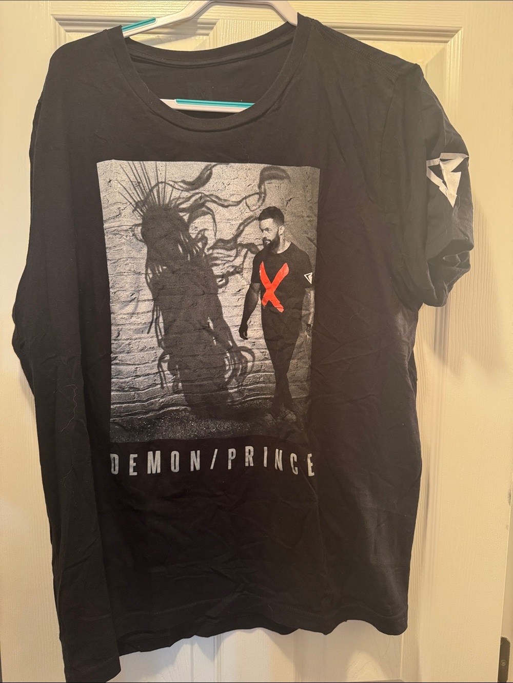 WWE Black Graphic Tee with Red X